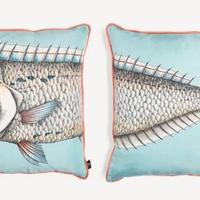 Fornasetti Set 2 cuscini Grande Pesce lampuga