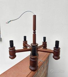 Lampadario legno 5 luci