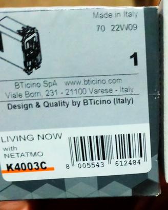 5 deviatori connessi Living Now Netatmo