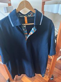 Polo Borsalino color blu maniche corte