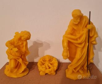 presepe in cera d'api fatto a mano 
