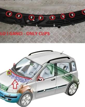 Ganci Gocciolatoio Griglia Parabrezza Fiat Panda