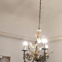 Lampadario 3 bracci e coppia applique