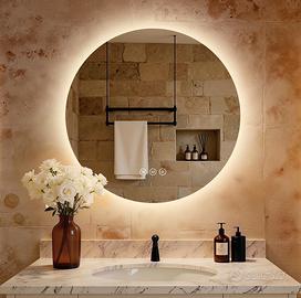 Specchio bagno rotondo 70cm con luce LED