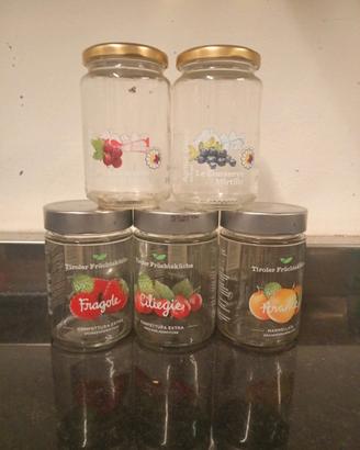  5 barattoli in vetro da 420 gr con tappo a vite