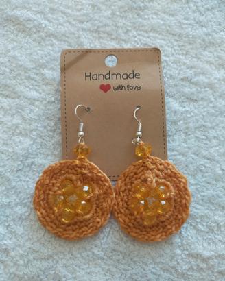 orecchini fatti a mano in puro cotone 