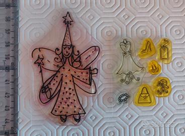 Set timbri a tema fatina e abbigliamento