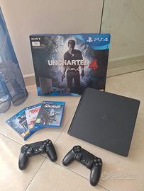 Bundle PS4 Slim 1TB + 2 Pad + 3 Giochi + Accessori