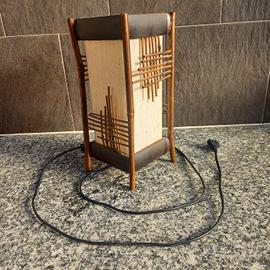 Abat jour in legno e tessuto