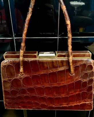 Rara Borsa  Vintage '50 Pelle di coccodrillo