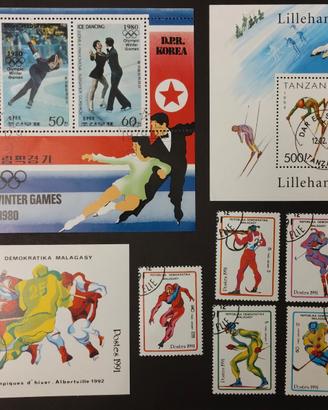 lotto francobolli tema  OLIMPIADI INVERNALI estero