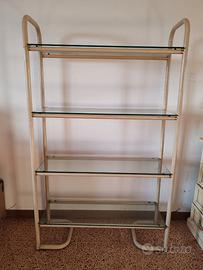 Libreria in metallo e vetro vintage