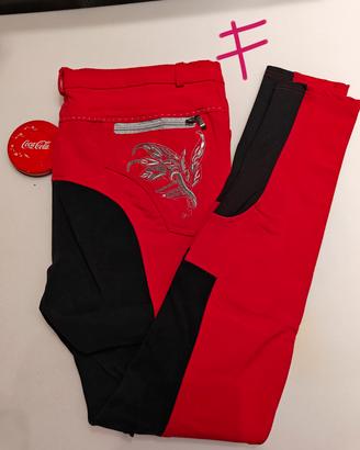 Pantaloni equitazione tessuto tecnico ricamati 3