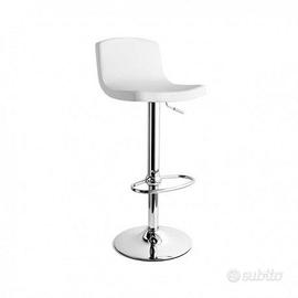 1 Sgabello Joe Connubia Calligaris ecopelle bianca