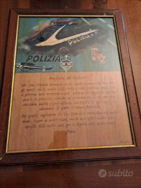 QUADRO  40X50  ARTIGIANALE  POLIZIA DI STATO 