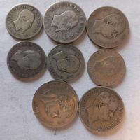 8 MONETE ARGENTO VITTORIO ,UMBERTO