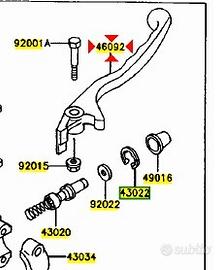 Leva freno ant Kawasaki KLR 600 460921135