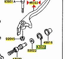 Leva freno ant Kawasaki KLR 600 460921135