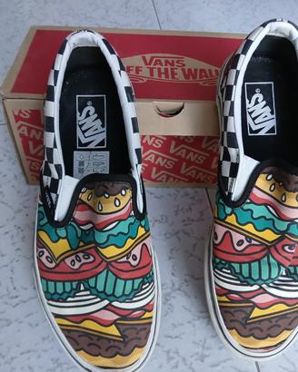 Sneakers Vans Classic Slip-On con stampa burger