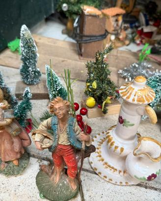 Grande presepe artigianale , completo di luci