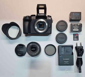 Lumix G70 con 14-42, 2 batterie, SD 64GB e borsa
