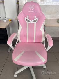 Sedia da Gaming Yoyfly Rosa Bande Bianche