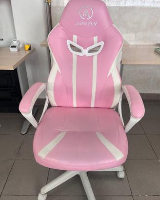 Sedia da Gaming Yoyfly Rosa Bande Bianche