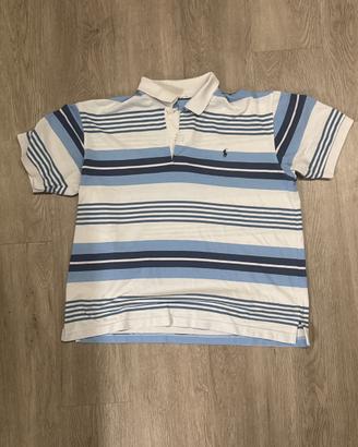 Polo Ralph Lauren a righe azzurre e blu tg L