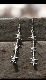 gioielli  orecchini wire filo spinato 
