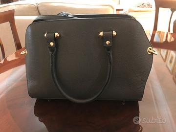 Borsa in cuoio grigia