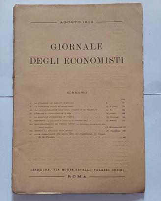Giornale degli Economisti Agosto 1902