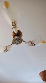 lampadario da camera o sala con petali vetro