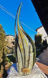 Vaso Scultura Vetro Murano, Sommerso. cm29