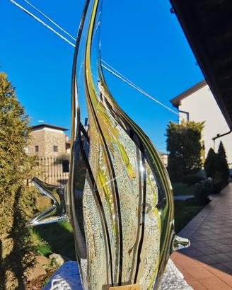 Vaso Scultura Vetro Murano, Sommerso. cm29