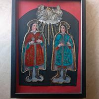 Quadretto Sacro - con effigi dei Santi Medici.