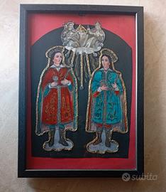 Quadretto Sacro - con effigi dei Santi Medici.