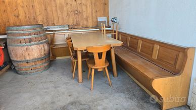 Giropanca in legno con tavola allungabile