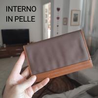Portadocumenti mai usato, interni in pelle