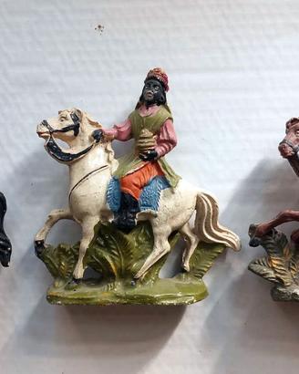Statuine presepe Re Magi a Cavallo anno 1920