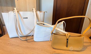 Borse da donna (3) beige, bianca e nocciola