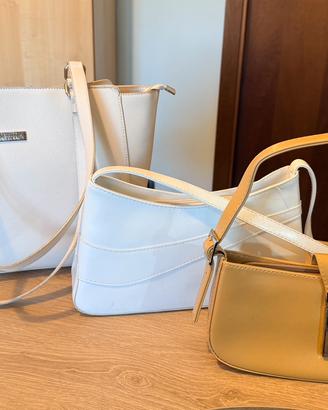Borse da donna (3) beige, bianca e nocciola