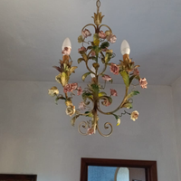 Lampadario liberty floreale dipinto a mano – primi