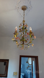 Lampadario liberty floreale dipinto a mano – primi