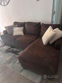 Divano marrone angolare destro 210 cm
