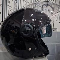 CASCO DIEFFE DOPPIA VISIERA NERO LUCIDO