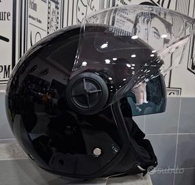 CASCO DIEFFE DOPPIA VISIERA NERO LUCIDO