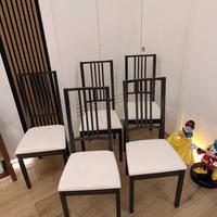 5 Sedie IKEA Borje marrone/nero