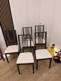 5 Sedie IKEA Borje marrone/nero