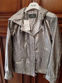 giacca maculata in pura seta