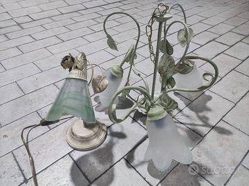 Lampadario e abajour abbinata